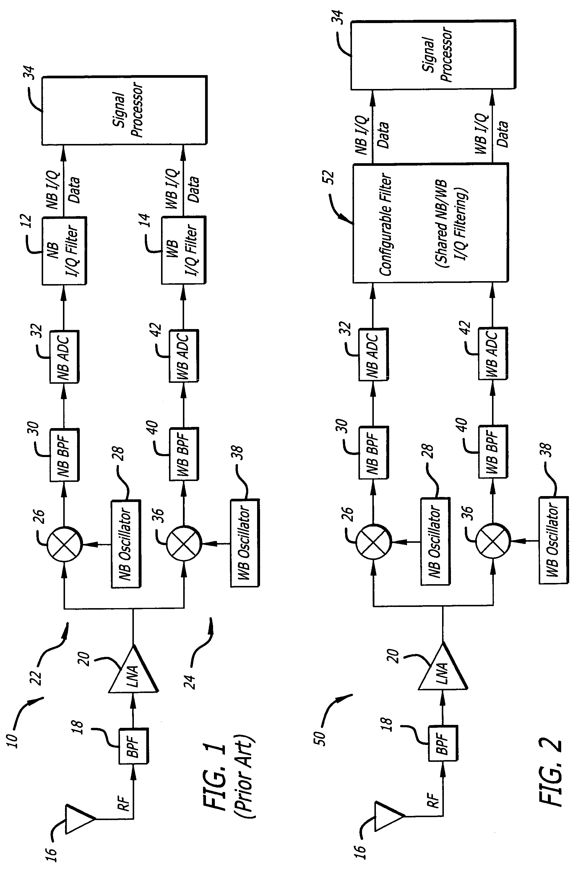 Configurable filter and receiver incorporating same