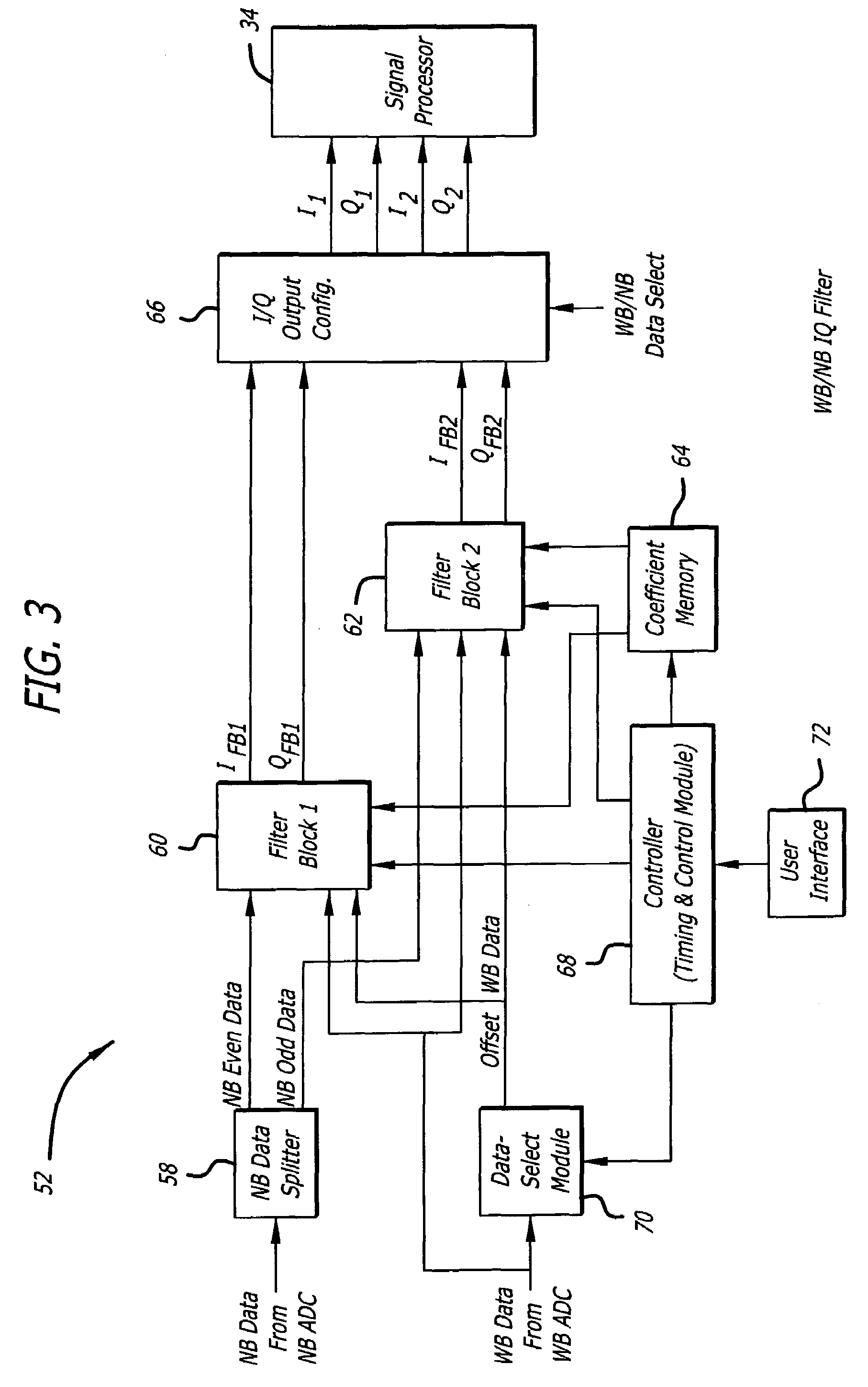 Configurable filter and receiver incorporating same