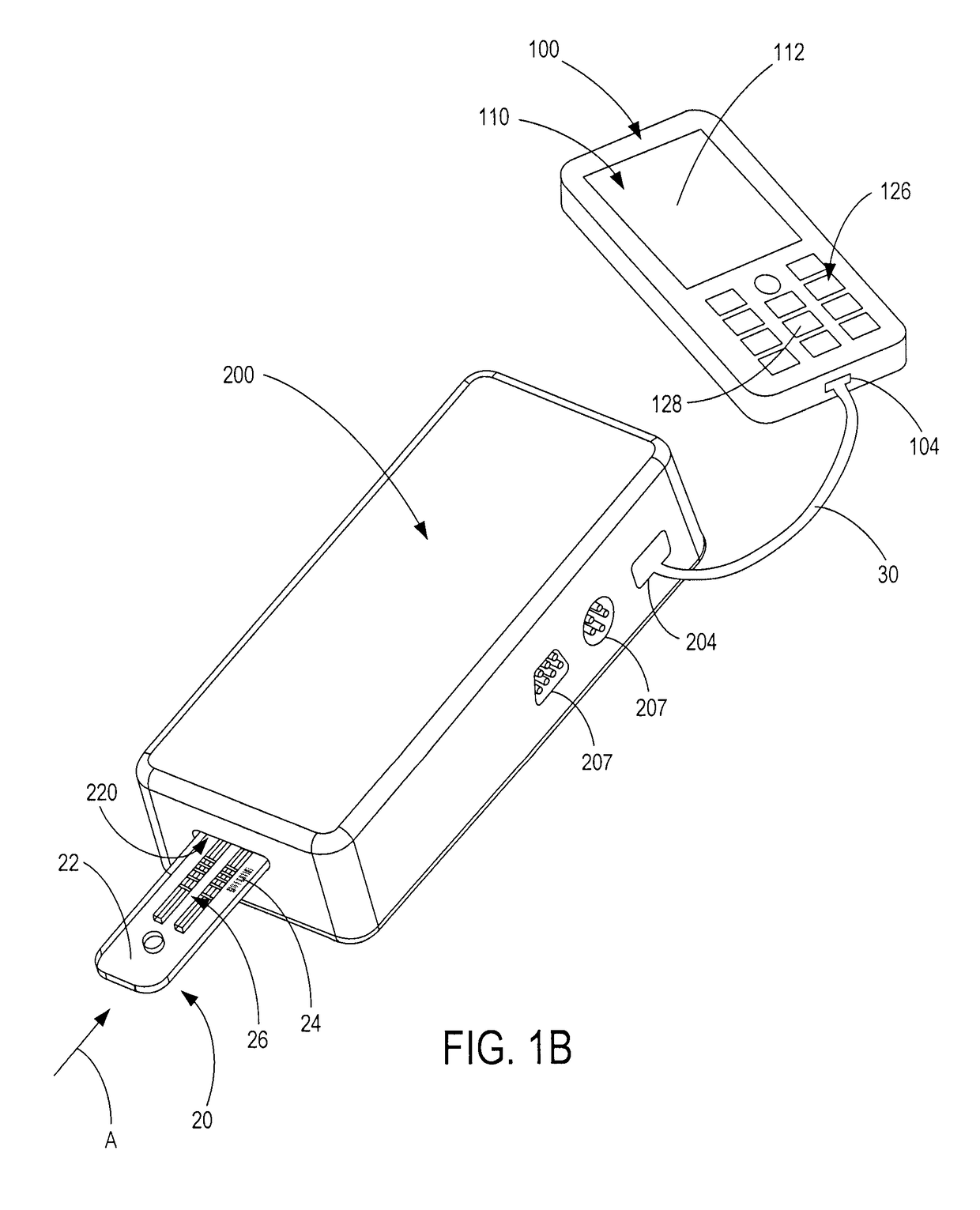 Handheld diagnostic test device and method for use with an electronic device and a test cartridge in a rapid diagnostic test