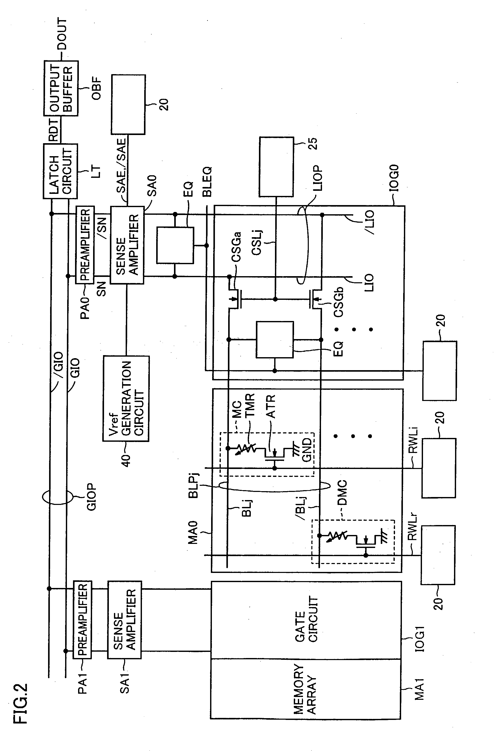 Nonvolatile memory device with sense amplifier securing reading margin