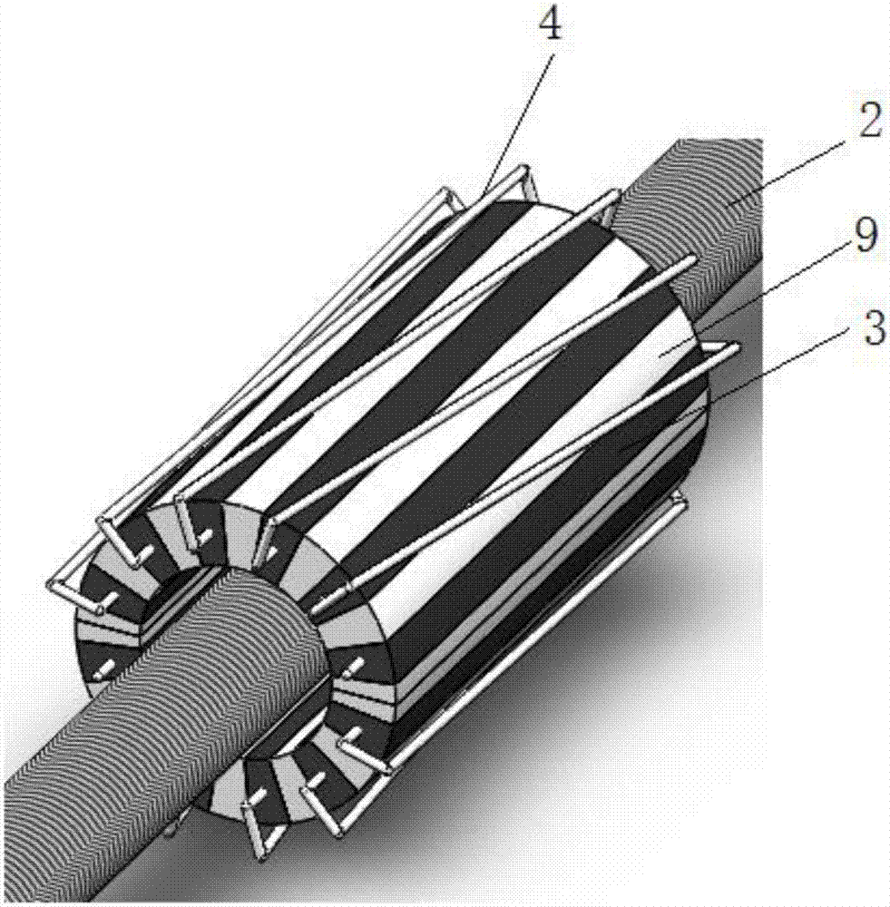 High-voltage polling robot magnetic force suspension device based on magnetic conductive and conductive materials