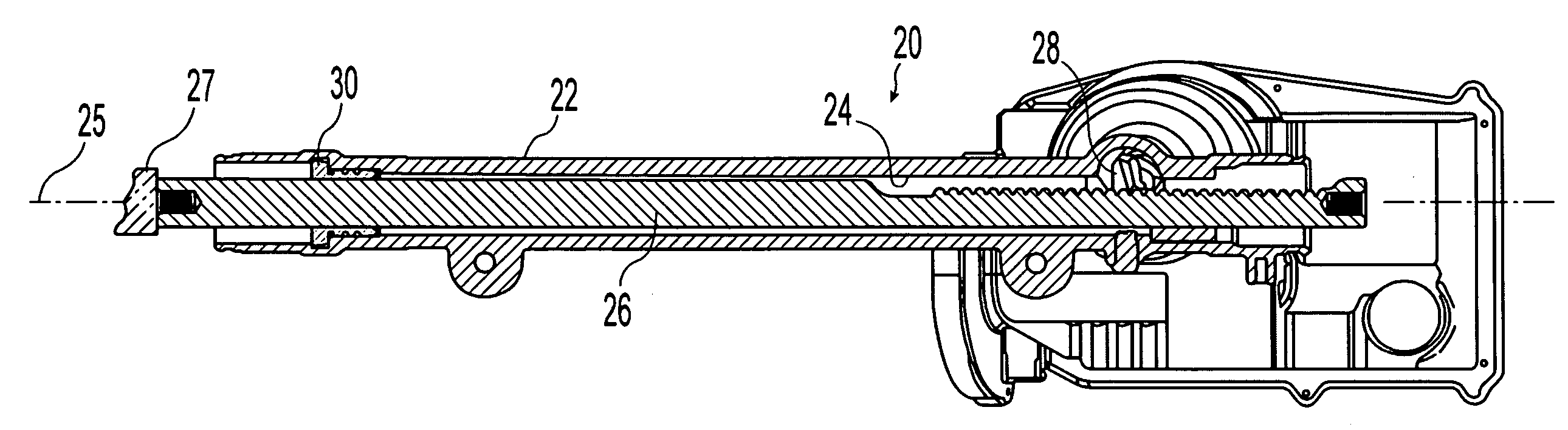 Steering gear assembly having rack bushing