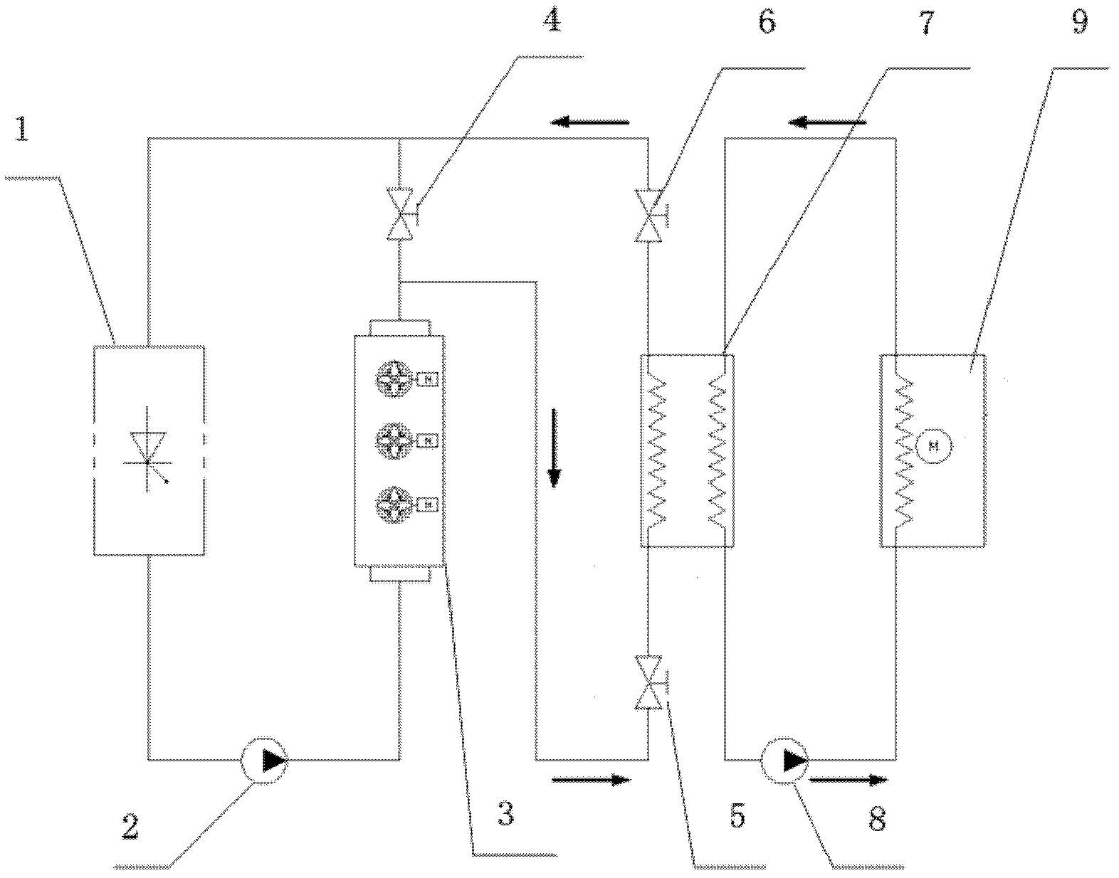 Sealed type circulating water cooling device and method