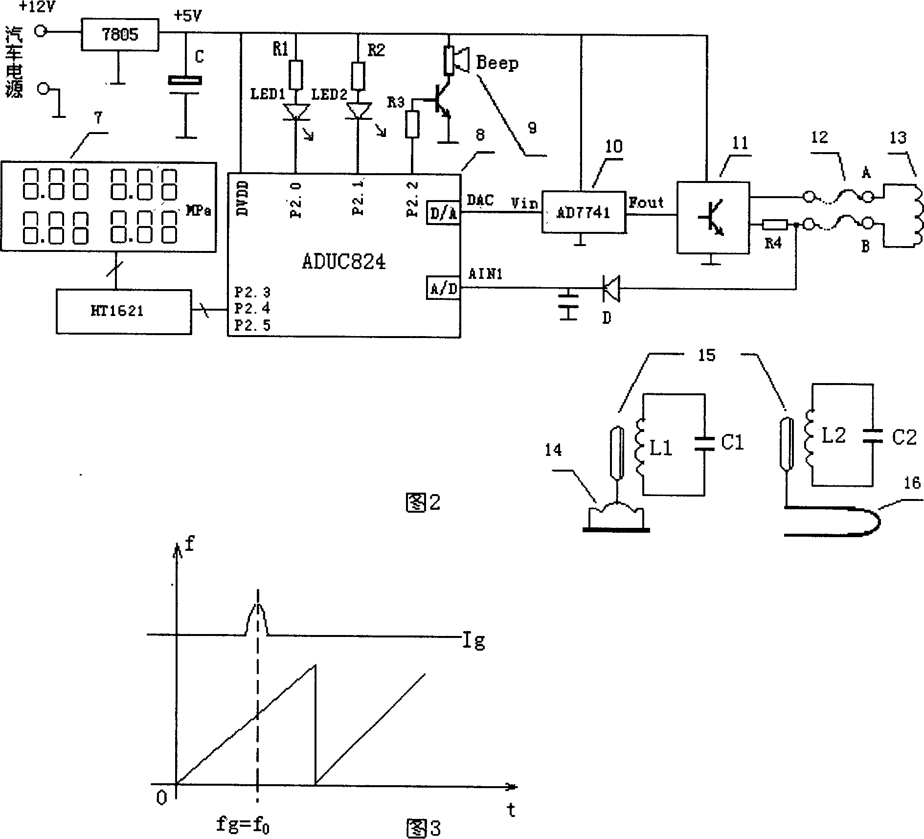 Method and apparatus for detecting air pressure and temperature of passive automobile tyre