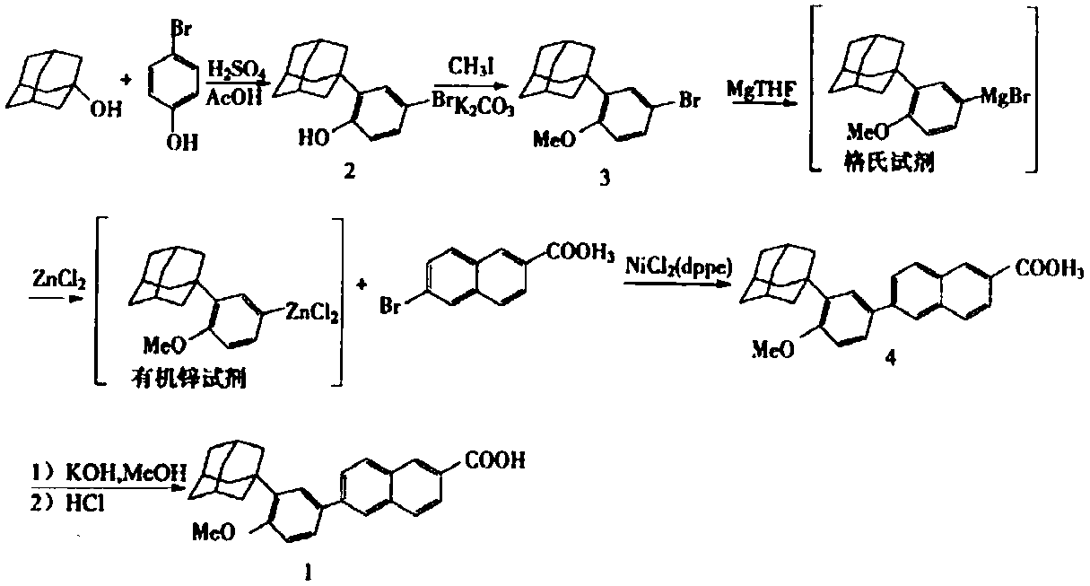 Method for synthesizing adapalene intermediate 6-bromo-2-naphthoate