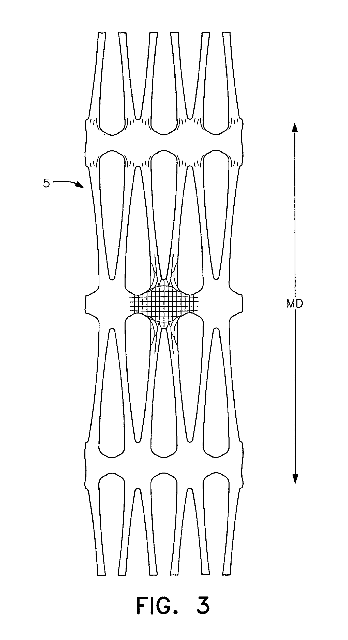 Multi-axial grid or mesh structures with high aspect ratio ribs