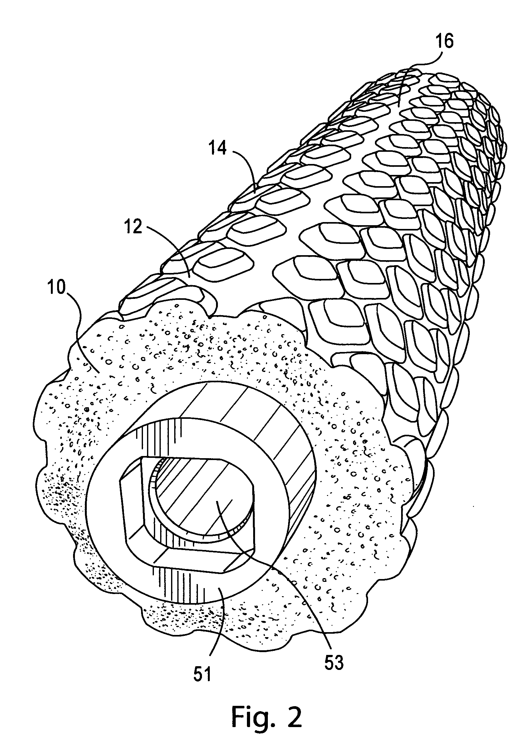 Foam Composition roller brush with embedded mandrel