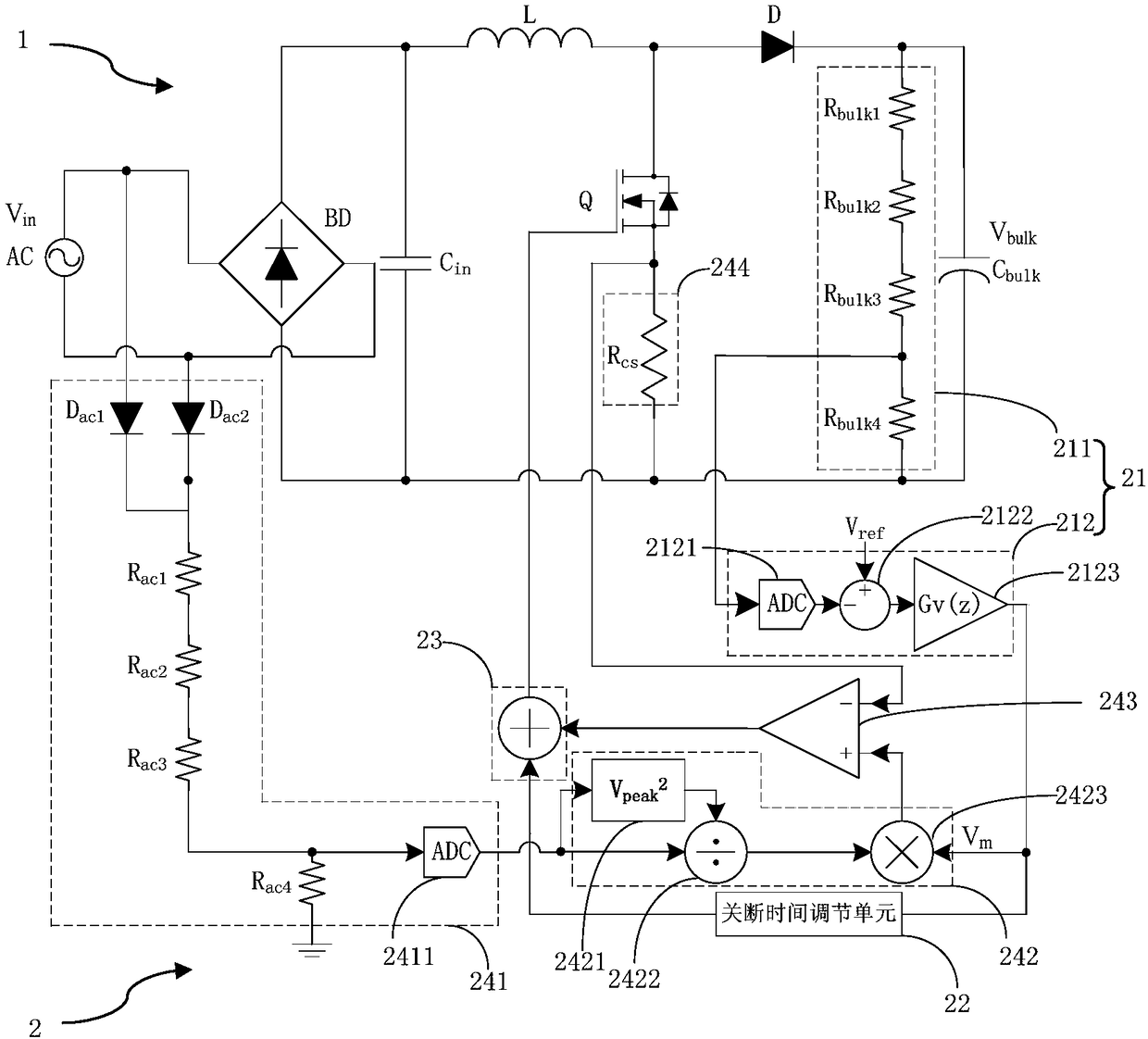 Control device and method for power factor correction converter