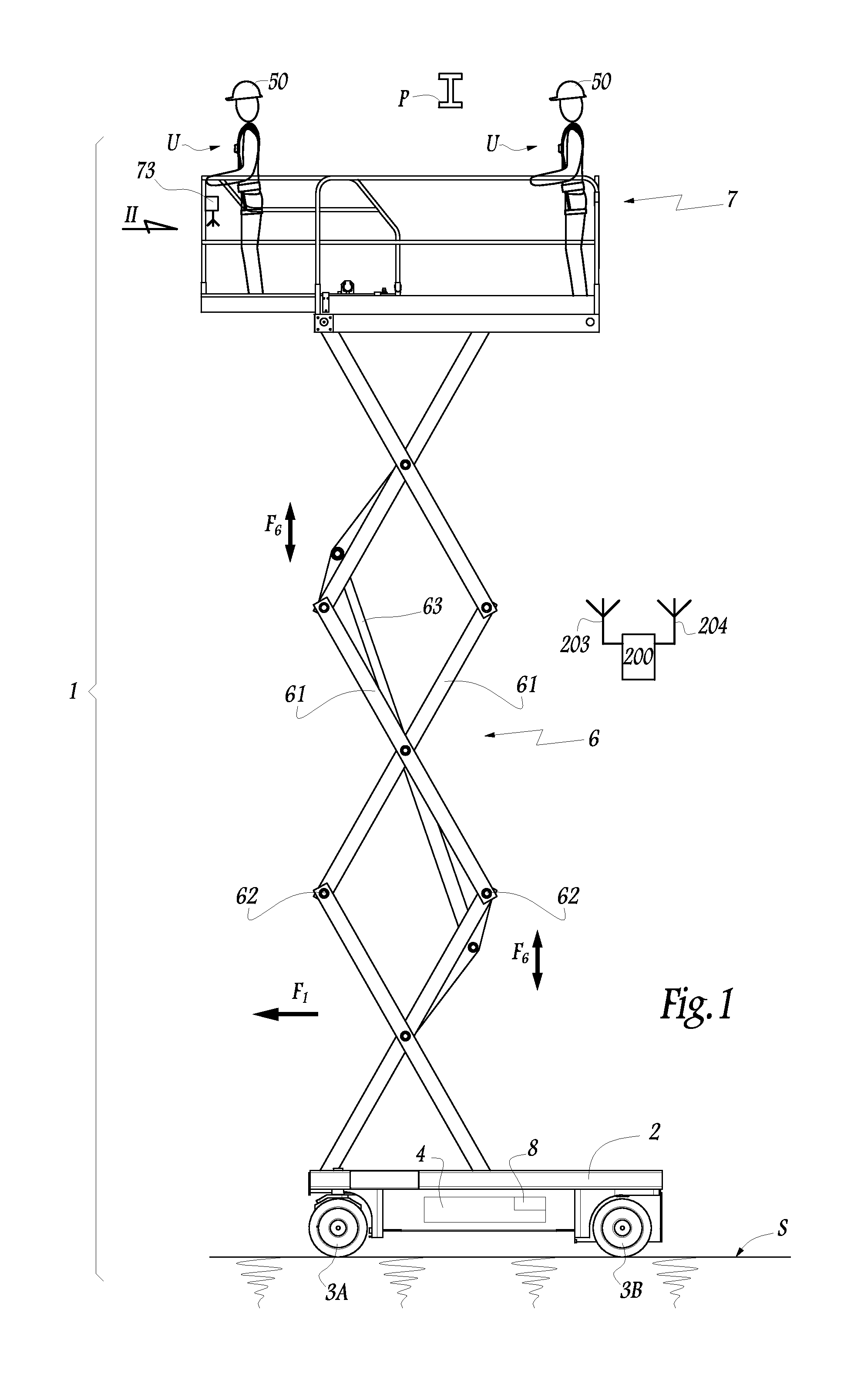 Protecting device for a user of an aerial lift and aerial lift comprising such a device