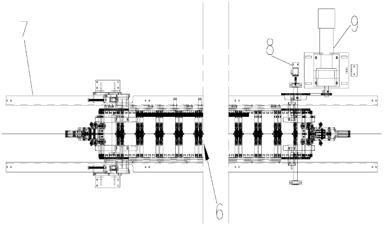 Automatic vertical continuous electroplating line main transmission device