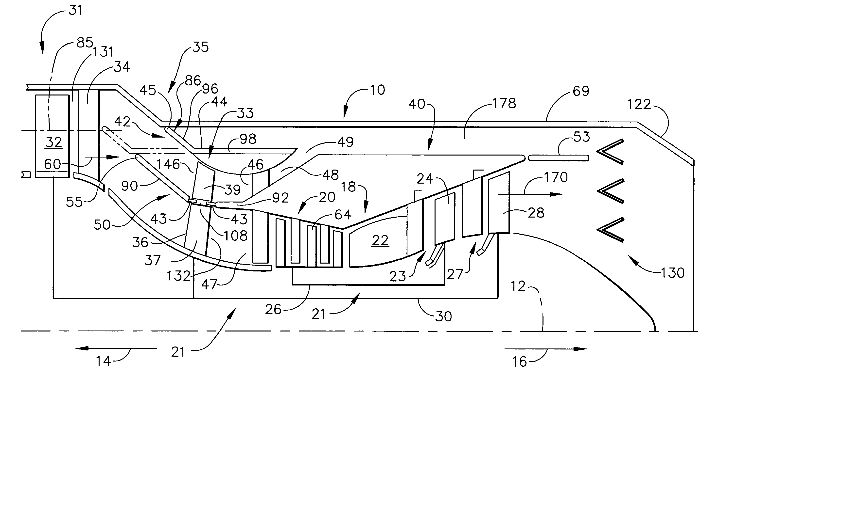 Gas turbine engine with variable pressure ratio fan system