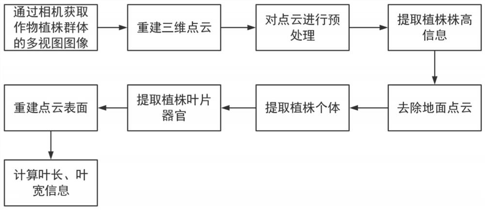 Crop phenotypic parameter extraction method and system based on multi-view vision