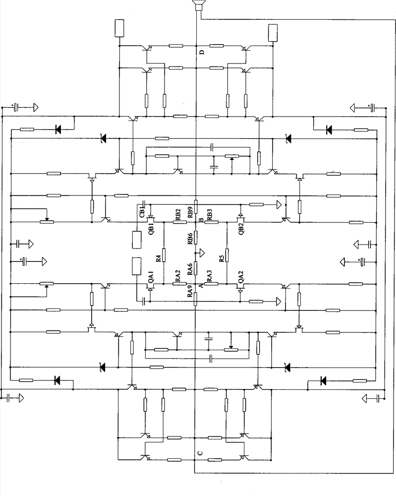 Series feedback balance high-fidelity audio amplifying circuit