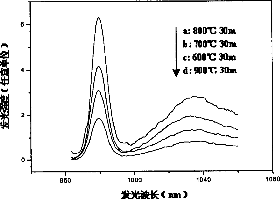 Preparation method of electroluminescent device containing silicon based rear-earth-doped luminous material