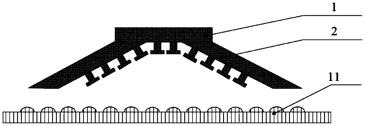 Biomimetic dry-adhesion pickup structure with negative pressure assistance and preparation technology