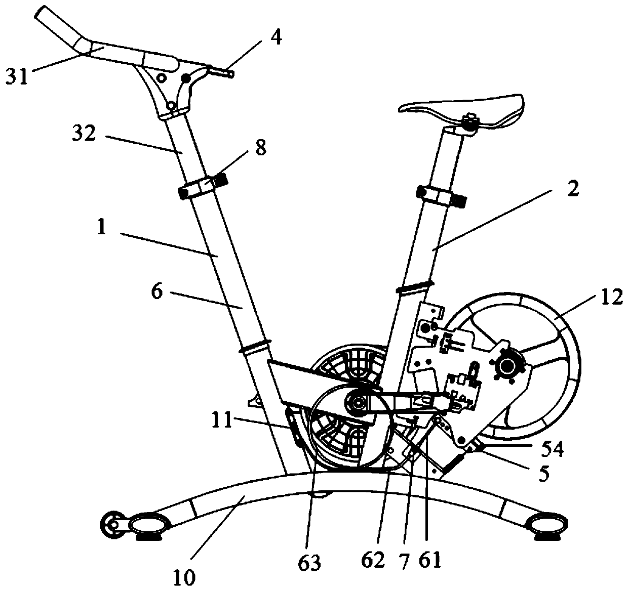 Braking device for exercise bike