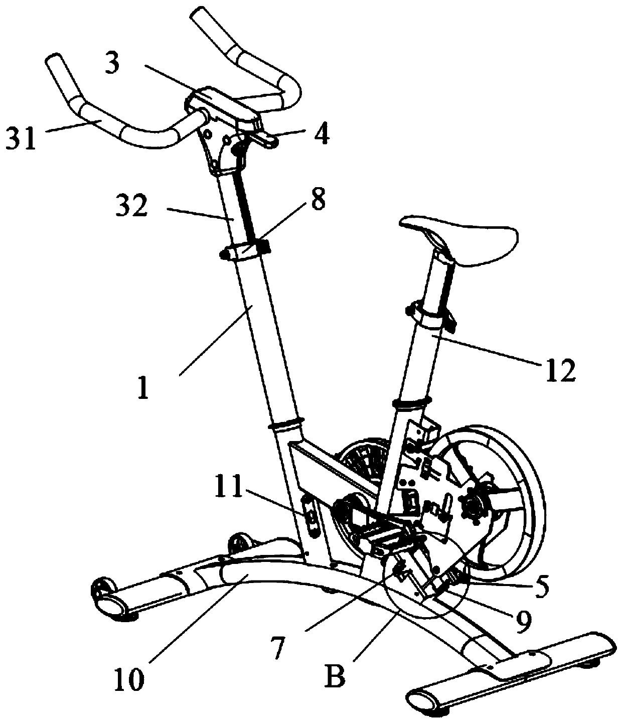 Braking device for exercise bike