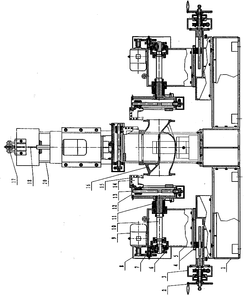 Three-station combined machining tool for valve body of valve