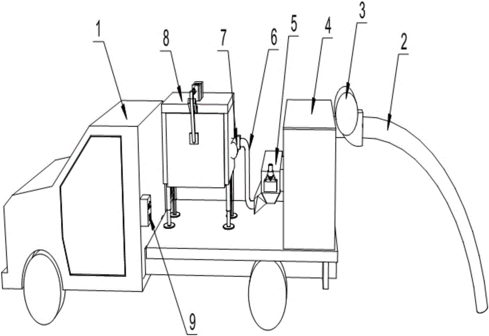 Vehicle-mounted type leaf recycling device and working method thereof