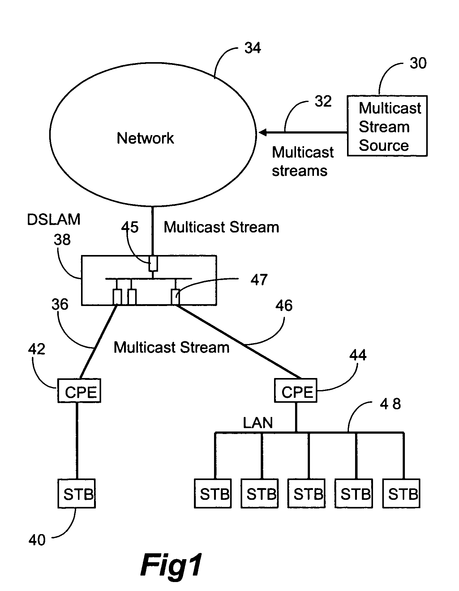 Access network architecture for multicasting using xDSL and IGMP