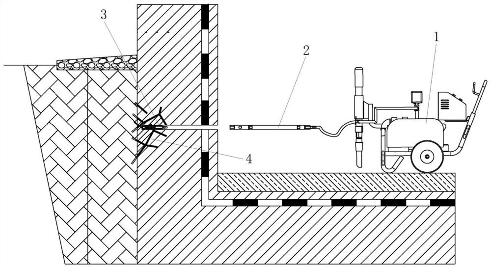 Deep grouting device and method