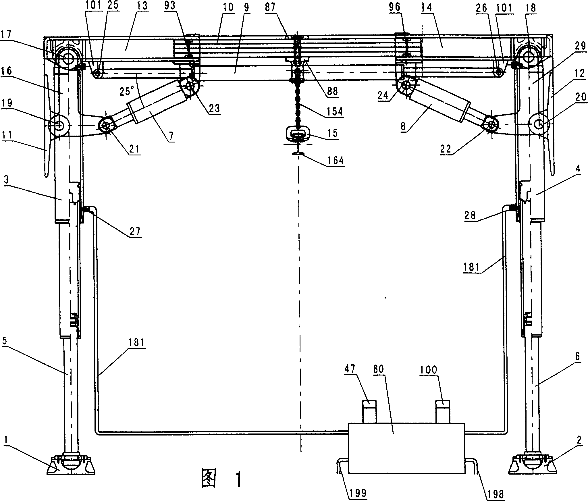 Suspending movable hydraulic support rack for advanced support in coal cutting roadway