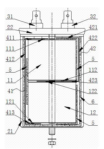 Oil-type direct current filter capacitor