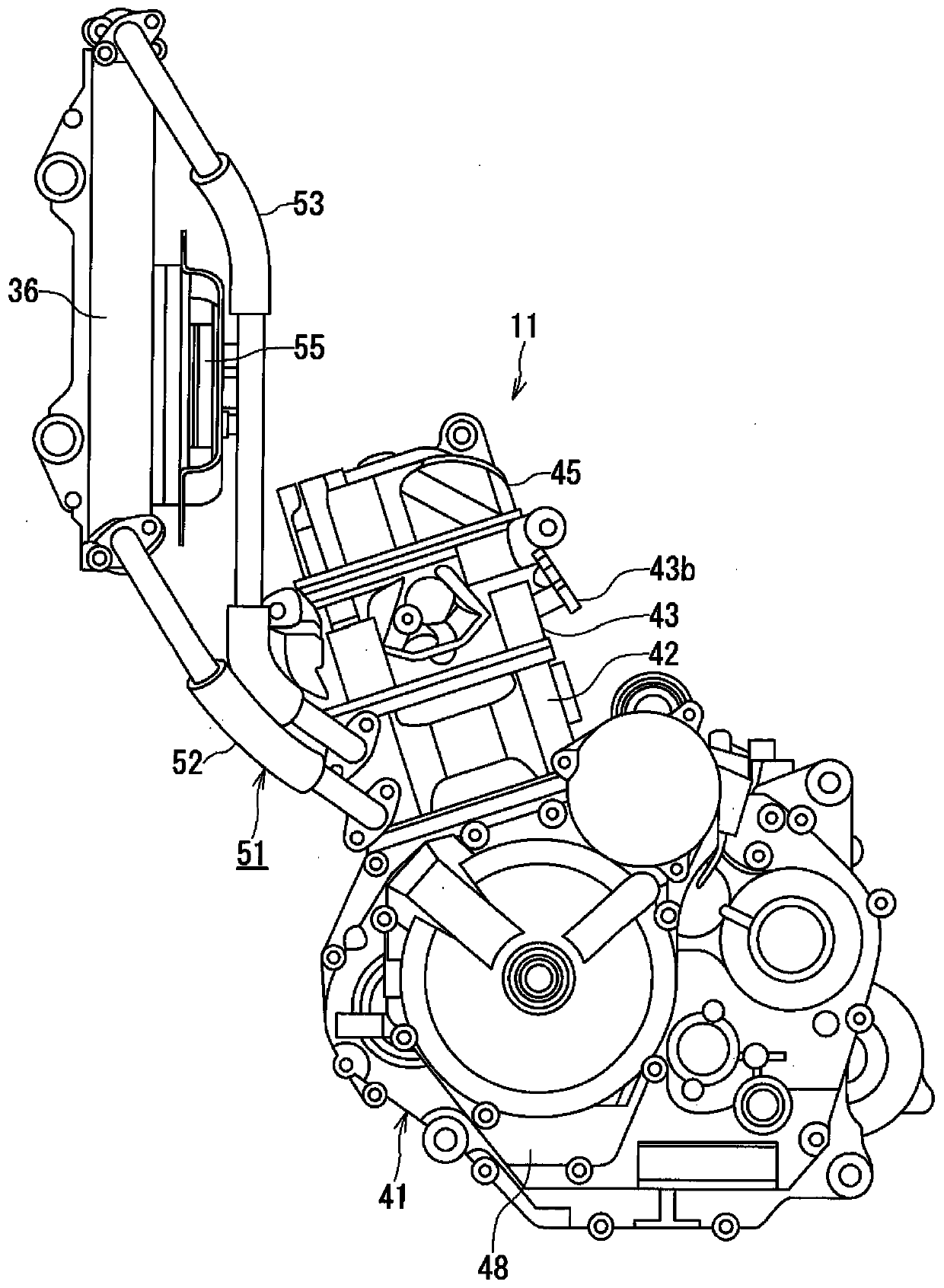 Lubricating oil channel structure of internal combustion engine