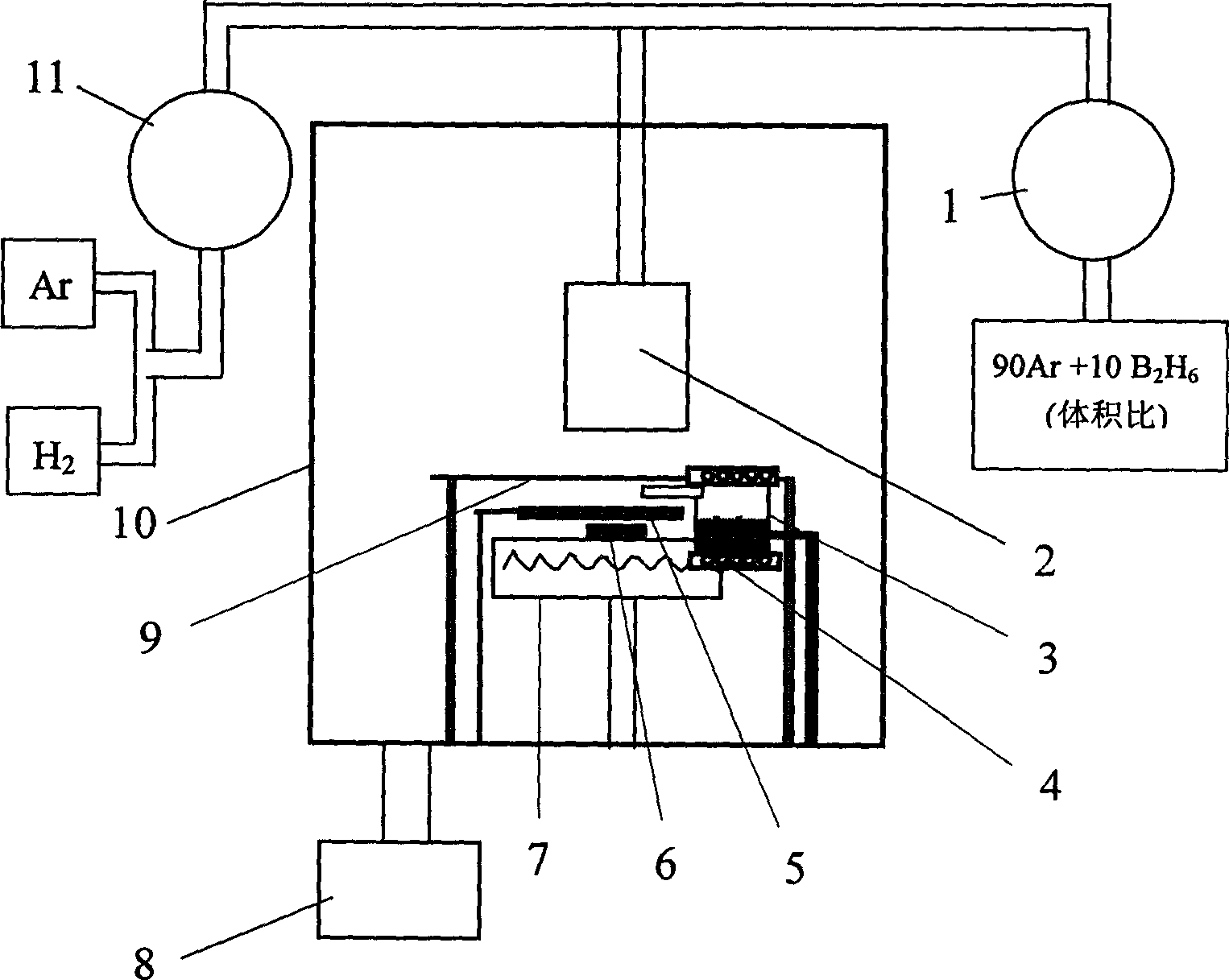 In-situ hot-wire chemical gas-phase deposition process for preparing MgB2 superconductor film