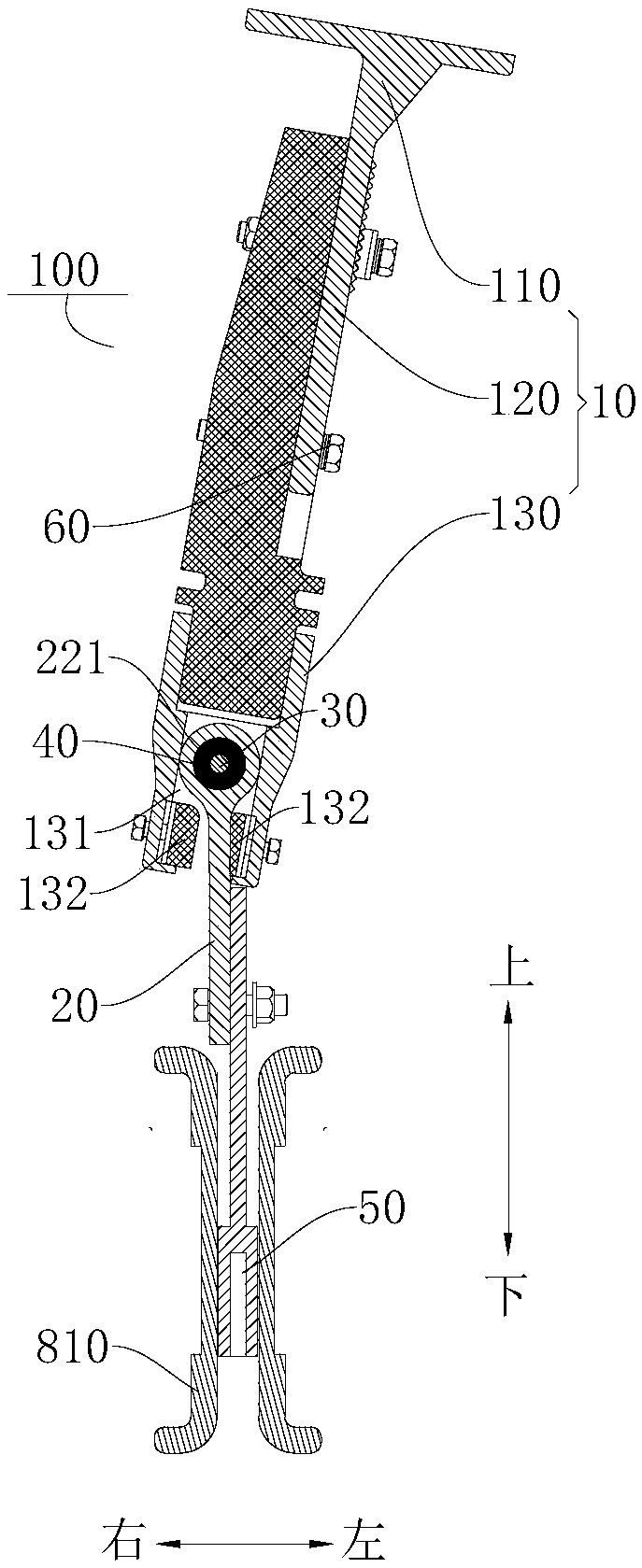 Charging knife assembly, charging equipment and rail vehicle