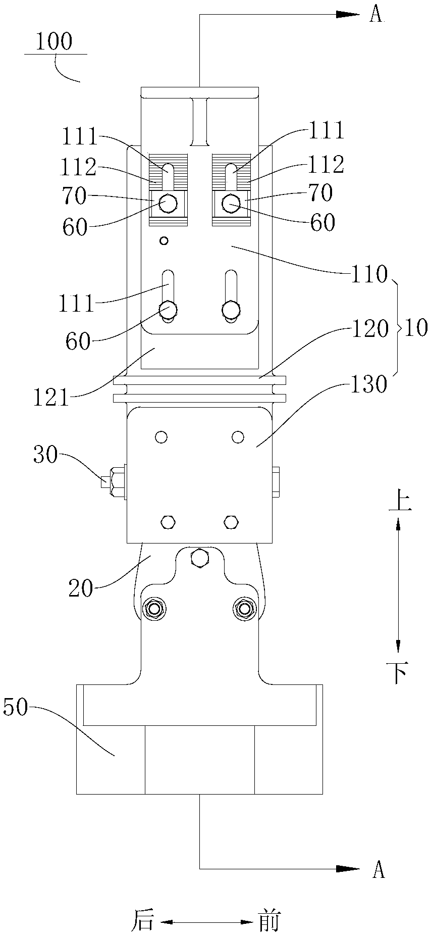 Charging knife assembly, charging equipment and rail vehicle