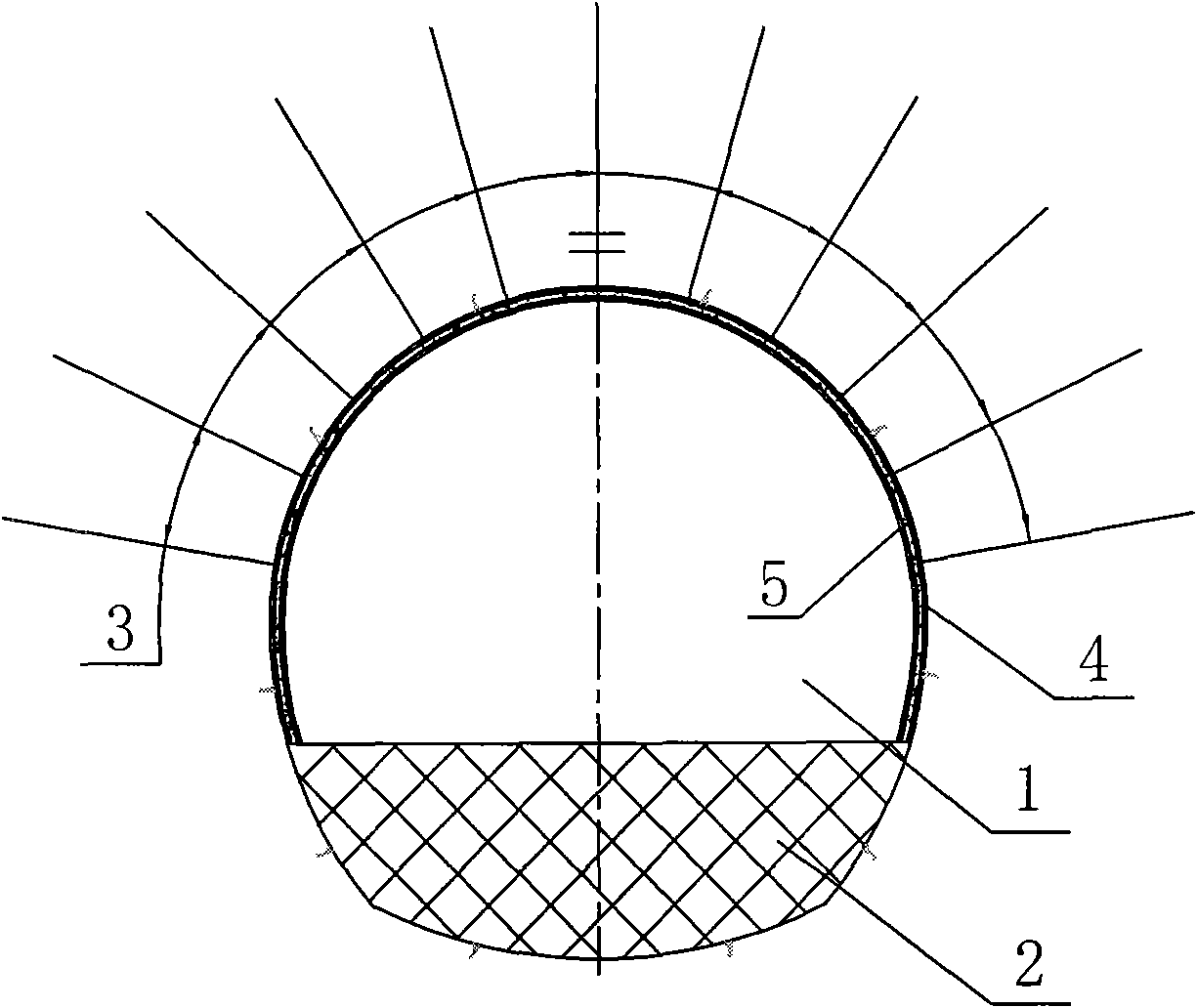 Construction method of under cutting excavation supporting of of deeply buried soft-rock large tunnel