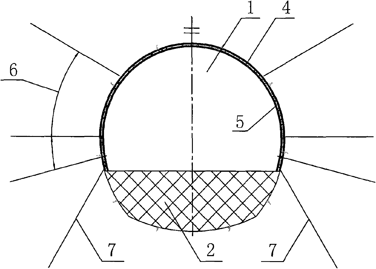 Construction method of under cutting excavation supporting of of deeply buried soft-rock large tunnel