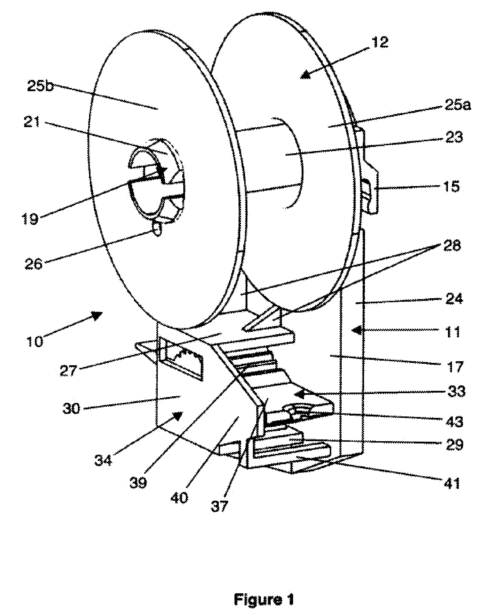 Device for training creeping plants