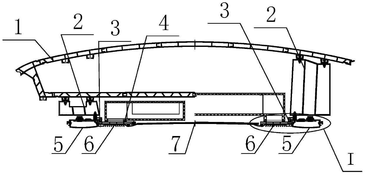 Hoisting structure of urban rail subway car ceiling interior