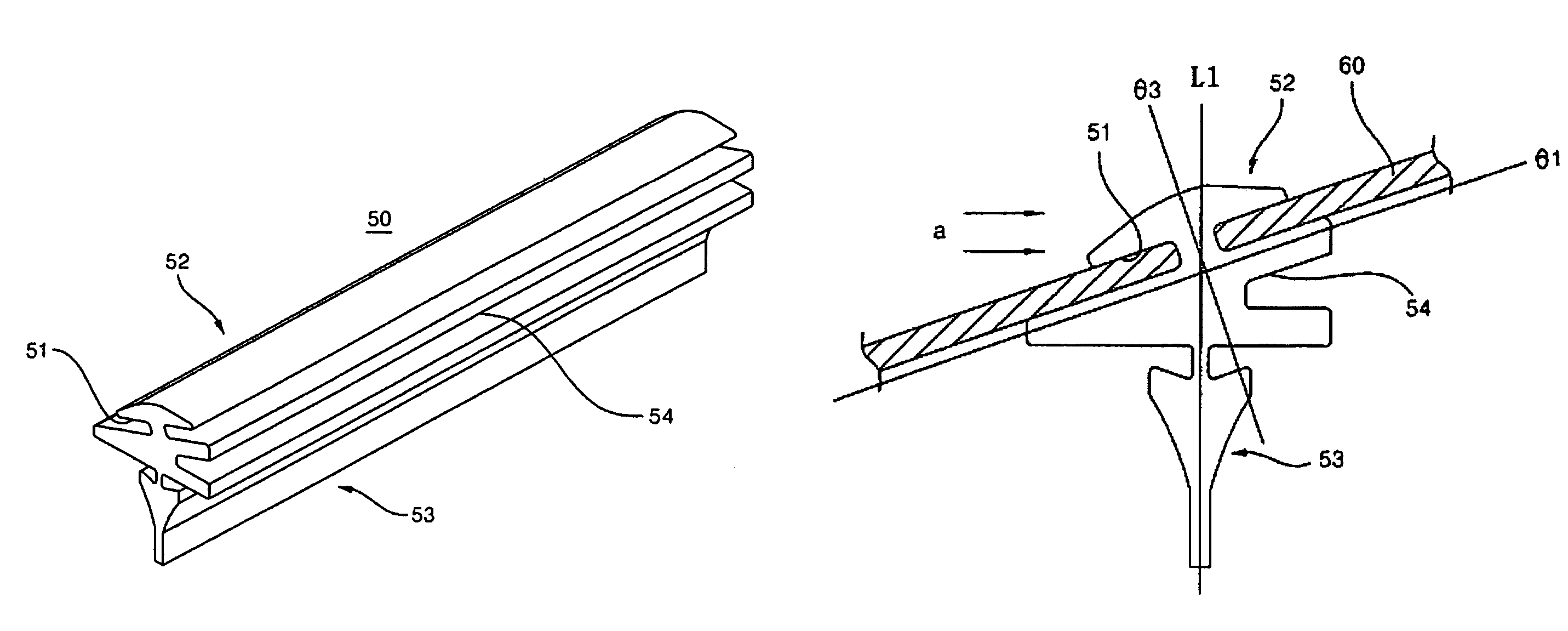 Rubber blade for wiper