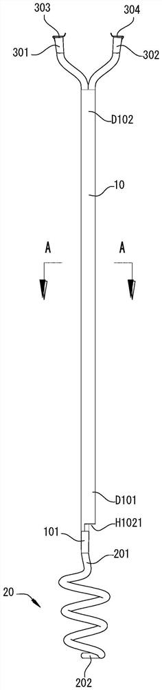 Double-cavity visible gastrointestinal tube and double-cavity injection device with same