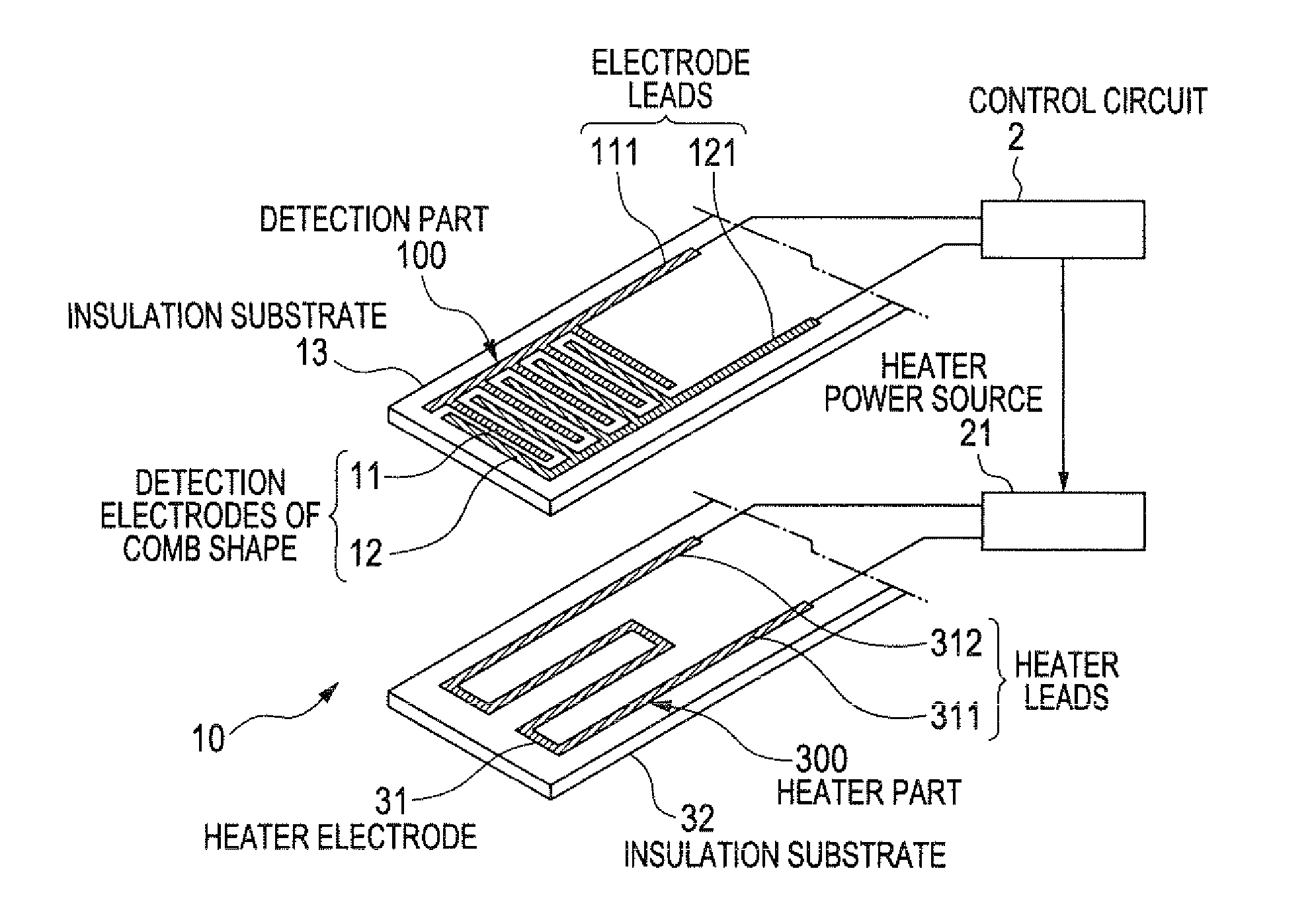 Particulate matter detection sensor and control device of controlling the same