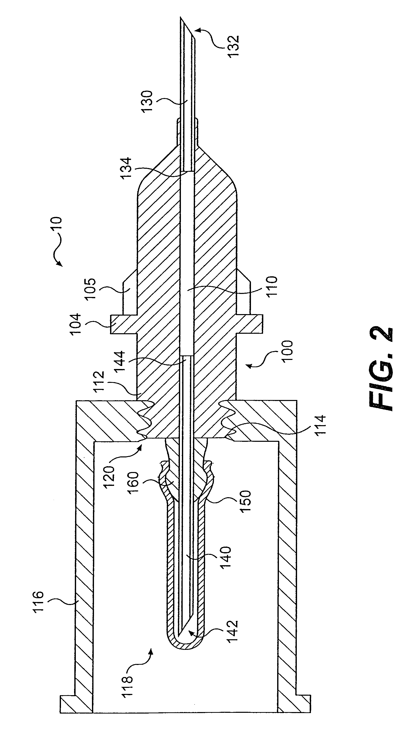 Blood drawing device with flash detection