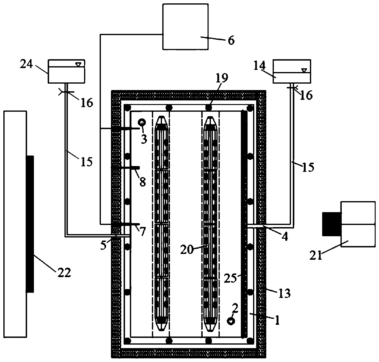 Visual test device and visual test method for influence of temperature change on subway tunnel