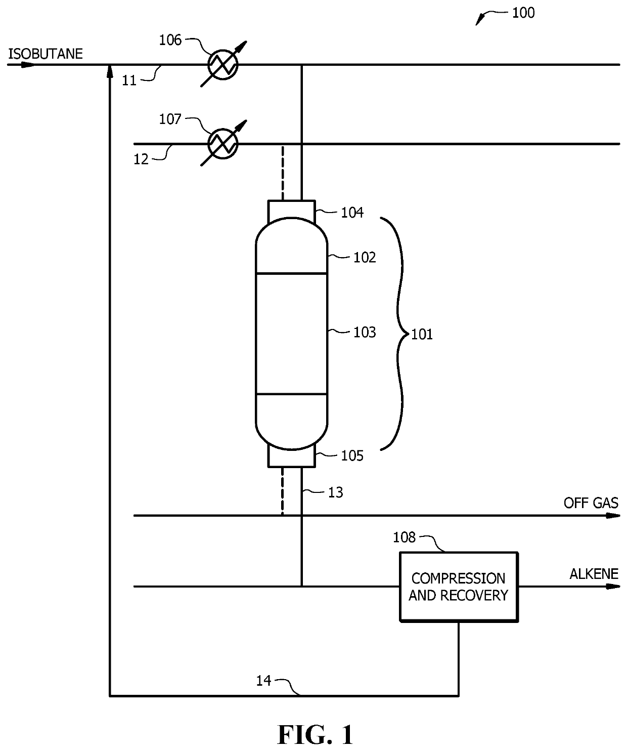 System and method for dehydrogenating isobutane to isobutylene