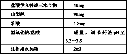 Irinotecan hydrochloride-containing drug composition and preparation method thereof