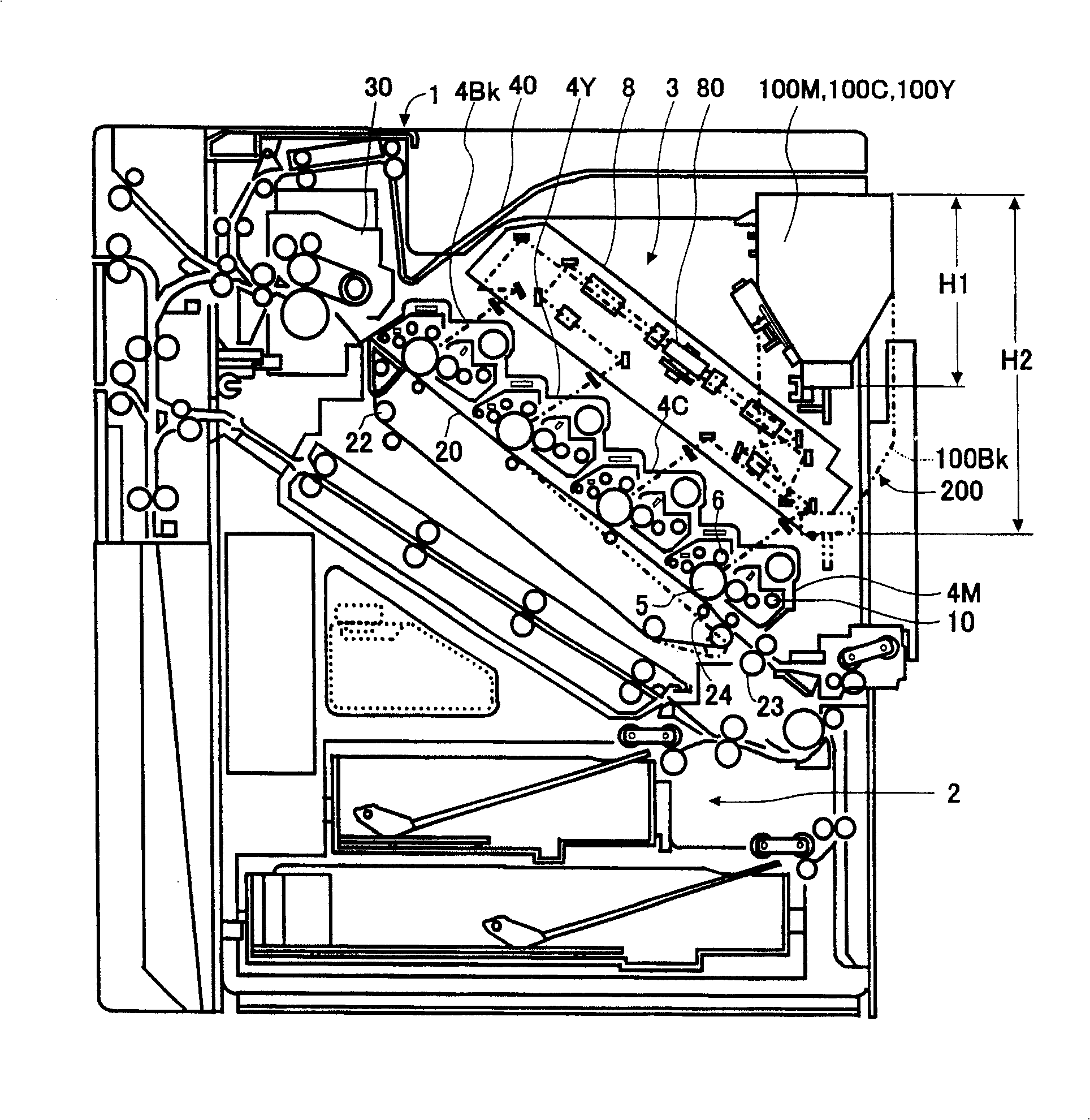 Color image forming apparatus, and toner container