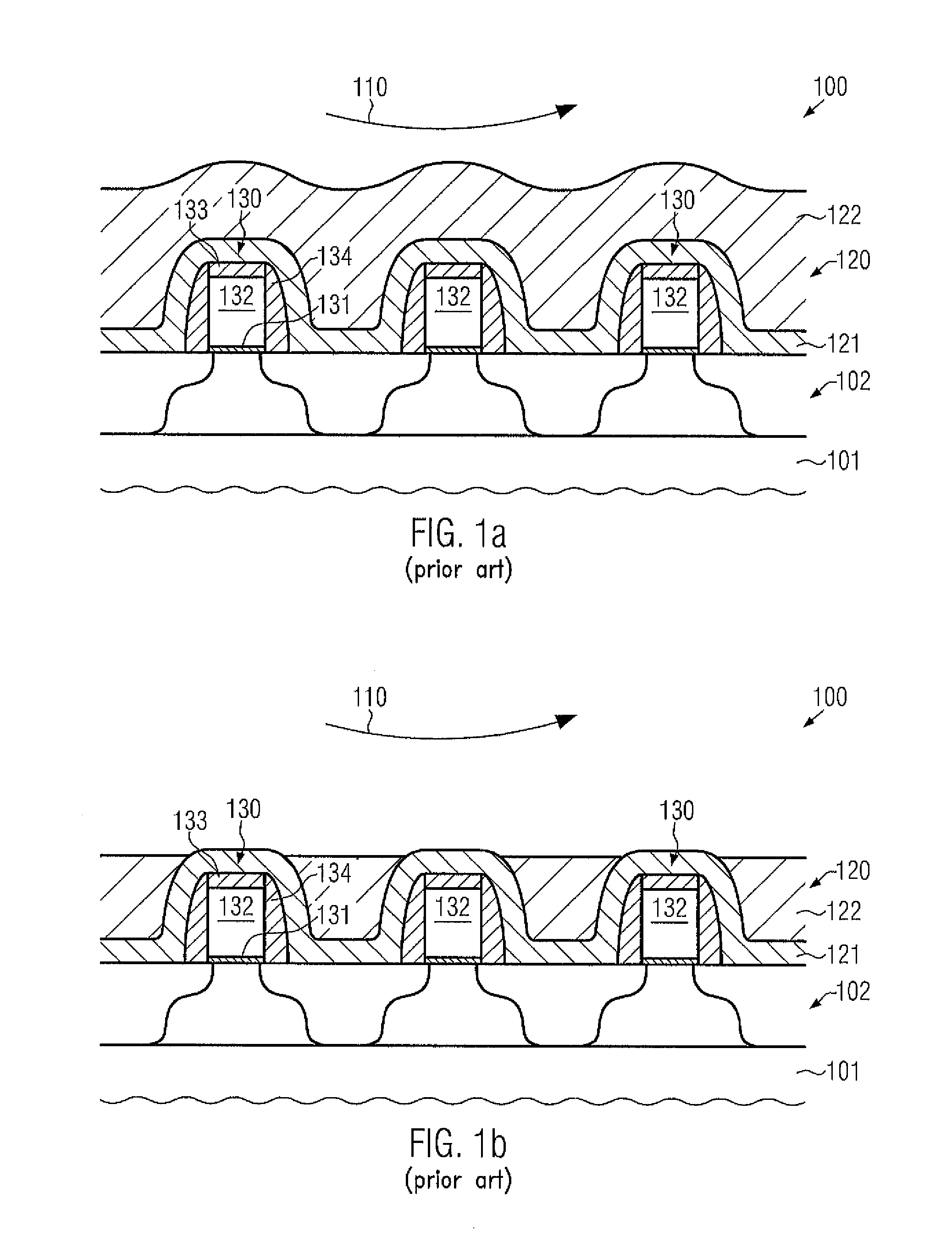 Planarization of a material system in a semiconductor device by using a non-selective in situ prepared slurry