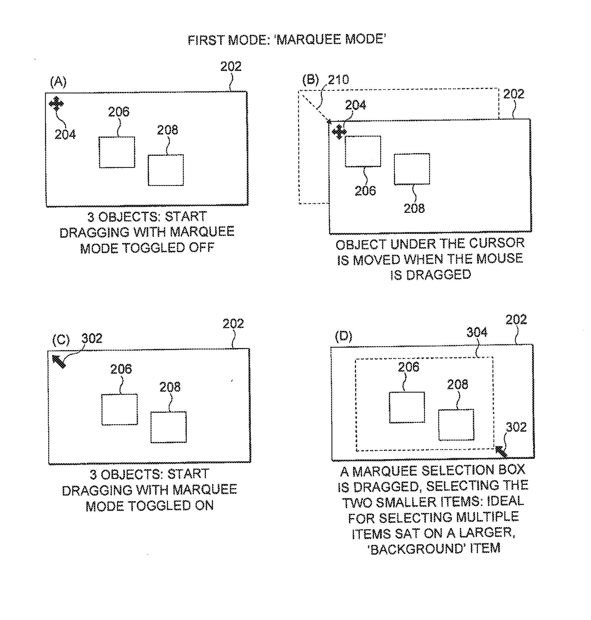 User interface selection modes