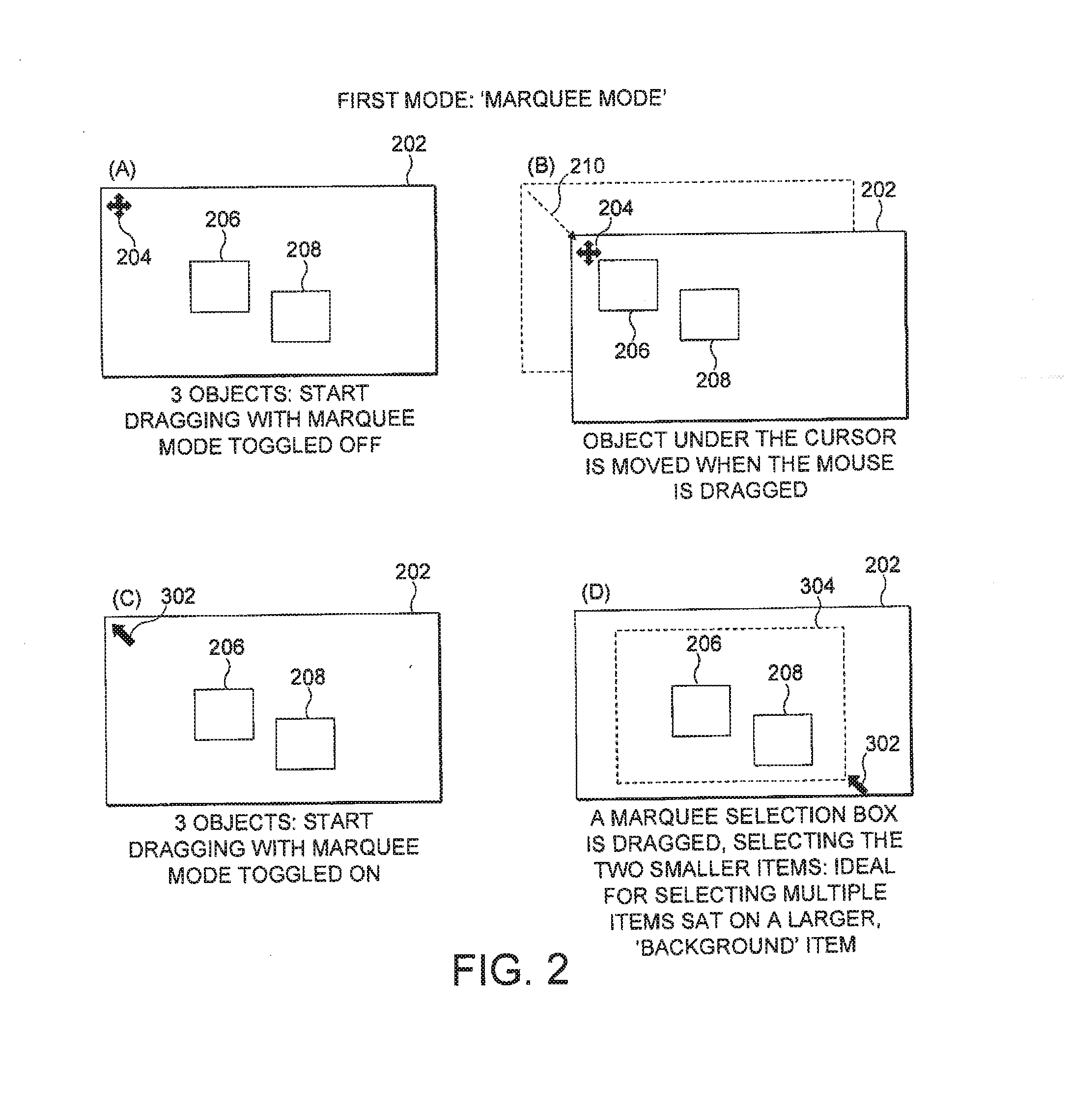 User interface selection modes