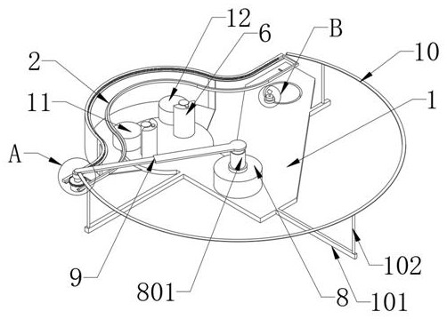 Multi-head multi-angle fast grinding device for carbon-carbon crucible grinding