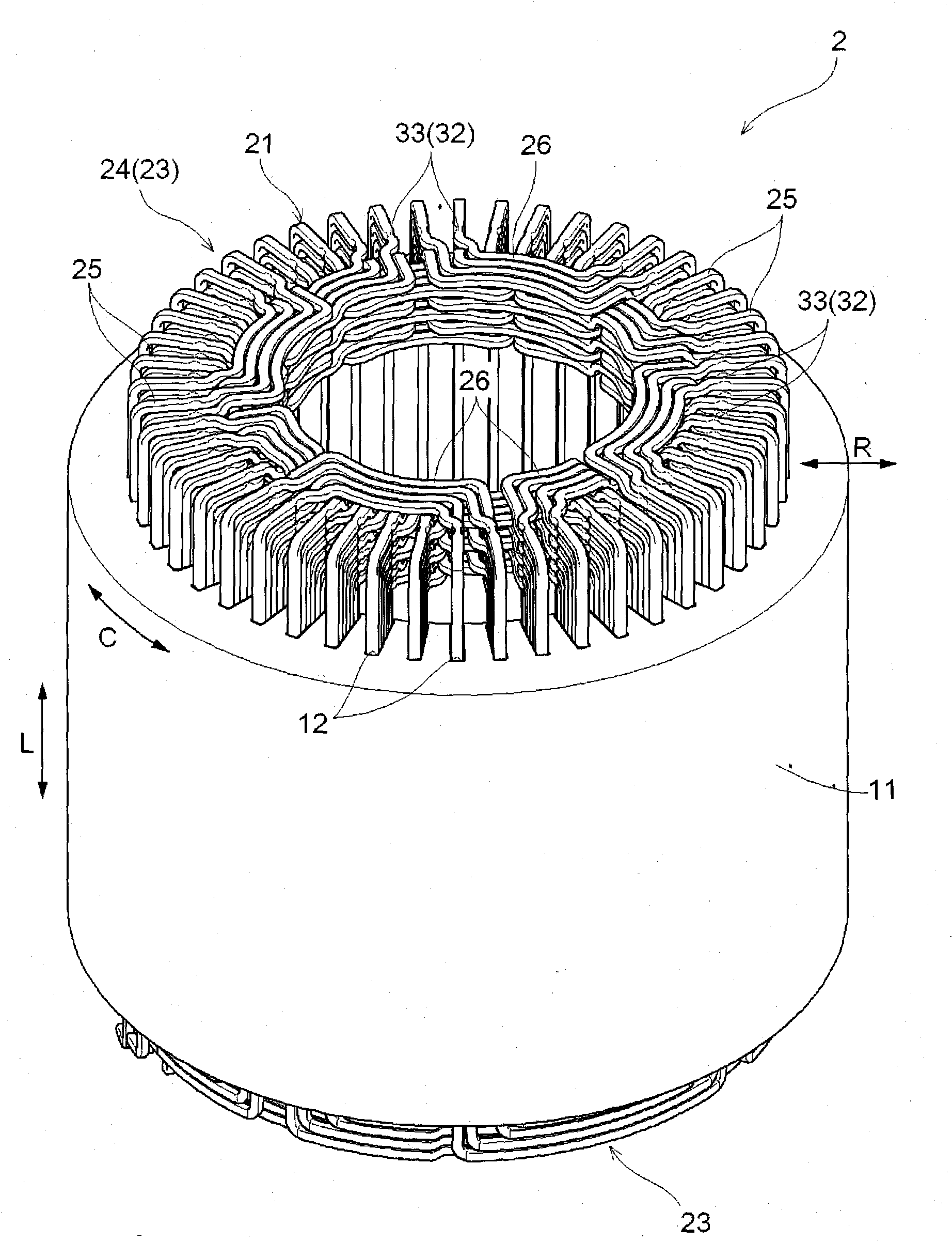 Armature for electric rotating machine and method of manufacturing same