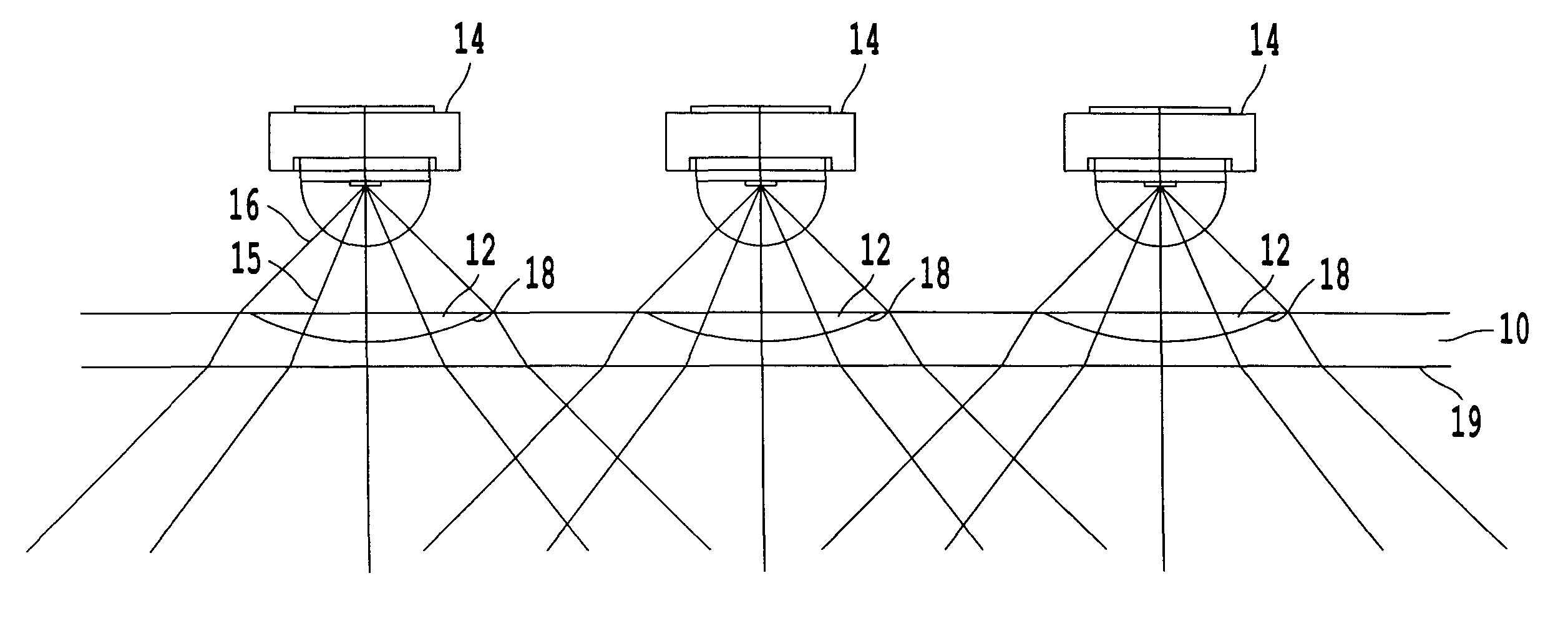 LED lens array optic with a highly uniform illumination pattern