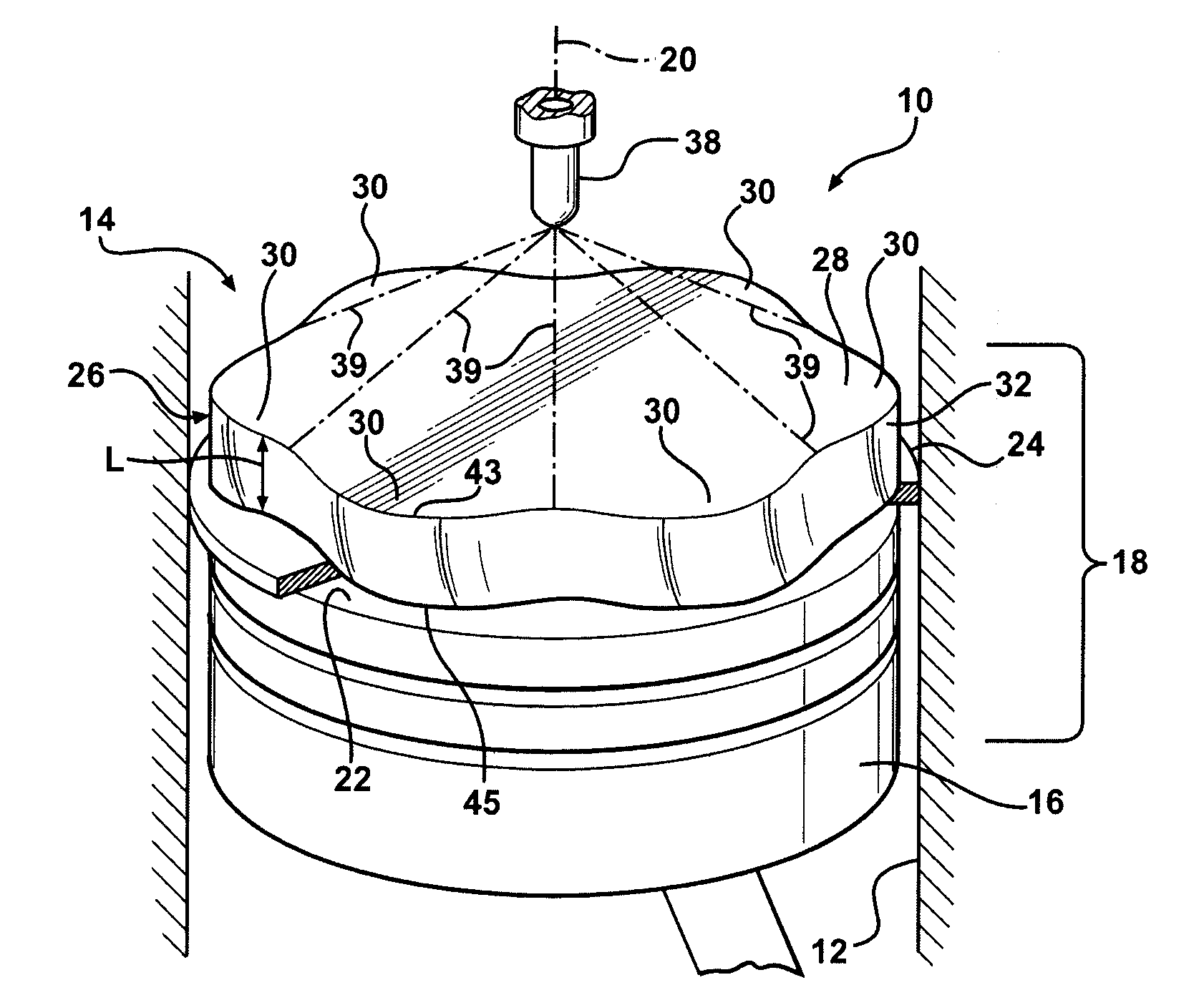 Piston and internal combustion engine therewith and method of constructing the piston